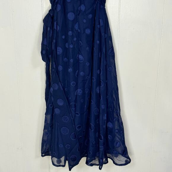 NY Collection Womens Midi Fit & Flare Dress Size Petite Medium Navy Coquette New - Picture 11 of 16